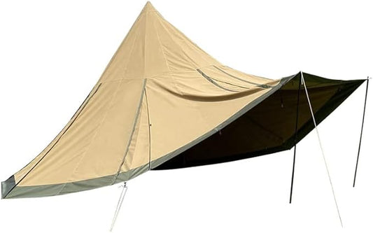 Outdoor Teepee Tent for 8 People, Waterproof 4 Seasons Family Pyramid Tent Camping Backpacking Hiking Mountaineering Easy Set Up - 600 * 600 * 350CM