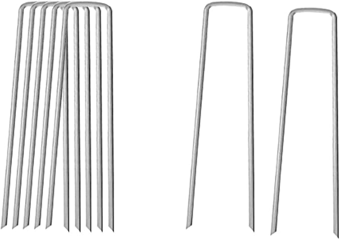 8 Gauge Ground Staples 4 Inch Yard Staples 16Pack Landscape Garden Lawn Ground Barrier Cover Wire Heavy Duty U Stakes Pins