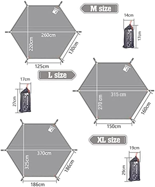 Hikeman Hexagonal Tent Footprint,1-4 Person Ultralight Waterproof Tent Tarp Ground Sheet Mat with 6 Tent Stakes for Camping Hiking Picnic Backpacking(M)
