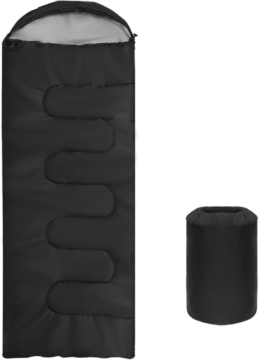 Sleeping Bags for Adults Backpacking Lightweight Waterproof- Cold Weather Sleeping Bag for Girls Boys Mens for Warm Camping Hiking Outdoor Travel Hunting with Compression Bags（Black