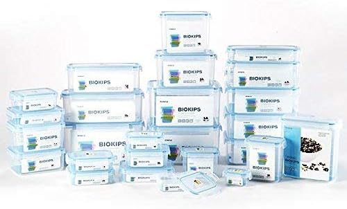 Komax Biokips Large Food Storage Container 155oz. (set of 2) - Airtight, Leakproof With Locking Lids - BPA Free Plastic - Microwave, Freezer and Dishwasher Safe - Great For Fruit & Vegetables