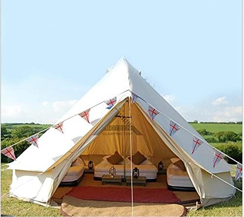 INTSUPERMAI Bell Tent 16.4ft (5m) Canvas Tent 4-Season Yurt Tents Oxford Canvas Bell Yurt Tents for Family Glamping Outdoor Hunting