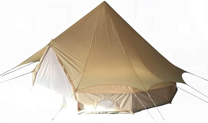 WINTENT 2 Doors All Seasons Cotton Canvas Bell Tent with Stove Jack for Camping 4/6/8/10 Persons