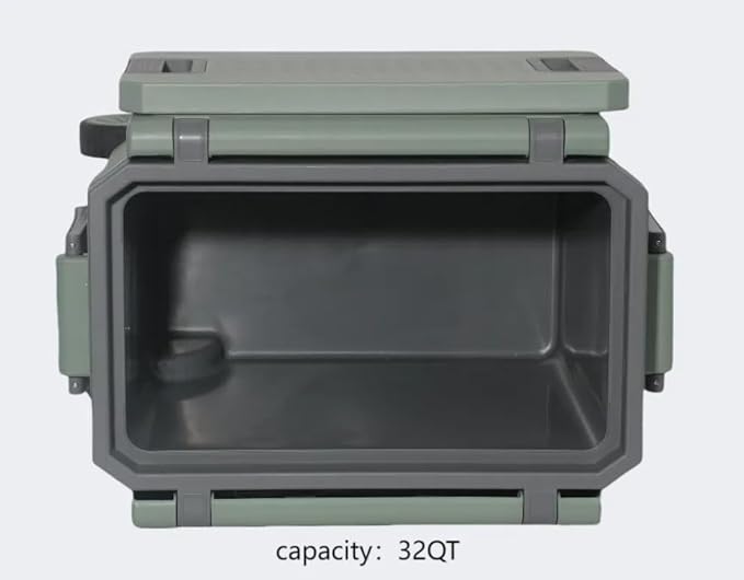 32Quart Camping Cooler Portable Cooling Box Suitable for BBQ Camping, picnics and Other Outdoor Activities