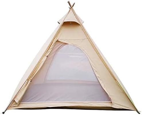 Free Space Outdoor 100% Cotton Canvas Waterproof Pyramid-Shaped Camping Tent (Beige, 2.15meters)