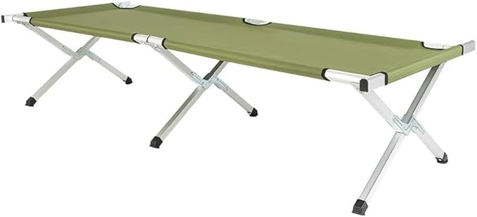 Camp Bed, Portable Folding Camping Cot for Adults,Indoor Outdoor Portable Sleeping Cot for Hiking, Camping with Carrying Bag (Army Green)