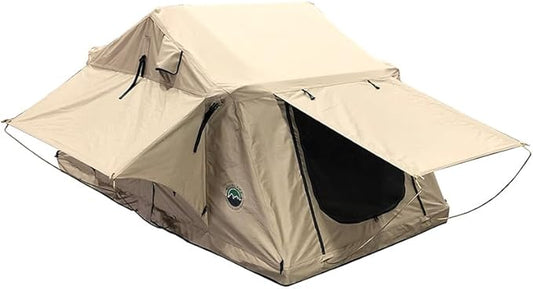 Overland Vehicle Systems 18119933 TMBK 3 Person Roof Top Tent Tan Base with Green Rain Fly