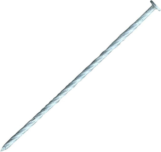 Sandbaggy Spiral Landscape Timber Spikes - Hot Dipped Galvanized Steel Nails - Landscaping Stakes, Artificial Turf Pins (8 inch - 4 Gauge Steel, 100, Count)