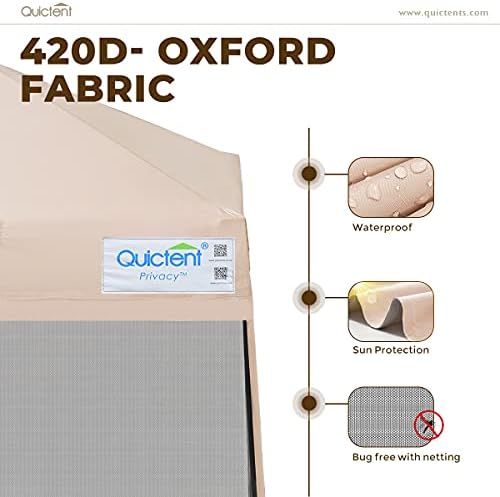 Quictent 9'x9' Pop up Screened Canopy Tent with Mosquito Netting, Portable Easy up Outdoor Screen House Shelter for Patio, Camping and Picnic, Includes Wheeled Carry Bag