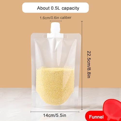 【15 Pack】 Food Stora Bags Grain Moisture-Proof Sealed Bags Stand Up Packaging Pouches Lar Reusable Sealed Bag with Handle and Cap BPA Free,16.7"x14"