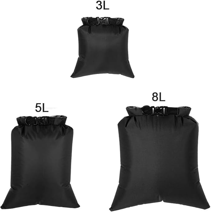 Lixada Waterproof Dry Bags, 3/5/6 Pack Ultimate Dry Sack - 3L+5L+8L Lightweight, Roll Top Outdoor Dry Sacks for Kayaking Camping Hiking Traveling Boating Water Sports