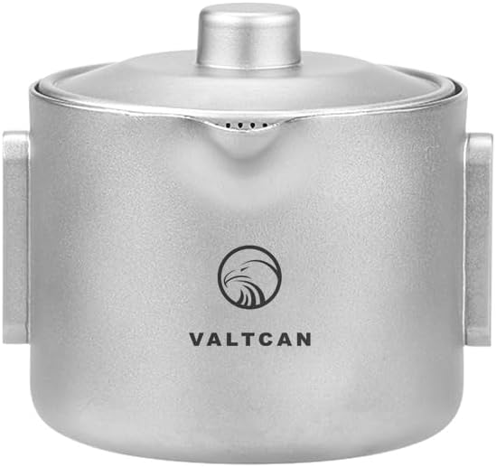 Valtcan Titanium 180ml 6oz Teapot Gaiwan Tea Maker Pour Single Double Wall Cup Pot Teaware Weighs 98g
