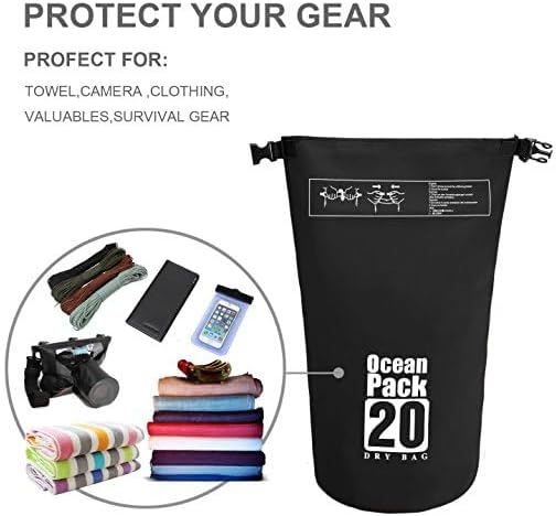 Dry Sack/Waterproof Bag for Boating, Kayaking, Hiking, Snowboarding, Camping, Rafting, Fishing and Backpacking (white, 30L), BO-BAGS-001