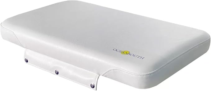 Oceansouth Seat Cushions for Yeti Coolers (Press Stud Fittings) (White, YETI 110) Camping yeti seat Cushion Handle Beach Chair ice Box chests and Coolers Foam Cooler Boat Seats