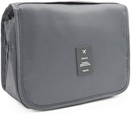 Trawila Travel Hanging Toiletry Bag Cosmetic Bag Makeup Organizers for Men & Women with Sturdy Hook (Gray 2)