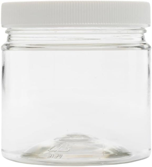 Plastic Storage Jars with Leak Proof Lids, BPA Free, Hand Wash Only (8oz Jar, 24PK)