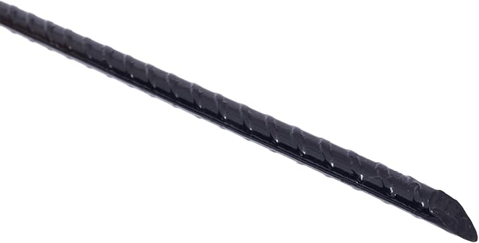 4 Pack Rebar Stakes 3/8" x 18" Heavy Duty Steel Ground Anchors with 1" Loop & Angled End for Canopy, Camping, Tent, Tarps, Garden & Yard, Black