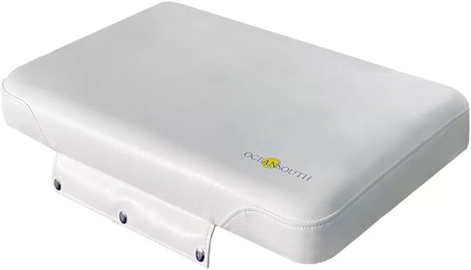 Oceansouth Seat Cushions for Yeti Coolers (Press Stud Fittings) (White, YETI 65) Camping yeti seat Cushion Handle Beach Chair ice Box chests and Coolers Foam Cooler Boat Seats
