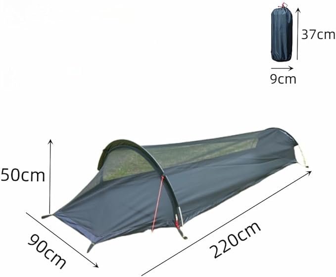 Ultralight 1-Person Sleeping Bag Tent Combo - Bug-Proof for Backpacking Mesh Tent