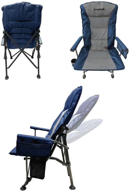 ExtremeHEAT Heated Camping Chair | Water-Resistant Heated Outdoor Chair with 3 Heat Settings | Folding Heated Chair for Outdoor Sports, Camping, and More | Battery Not Included