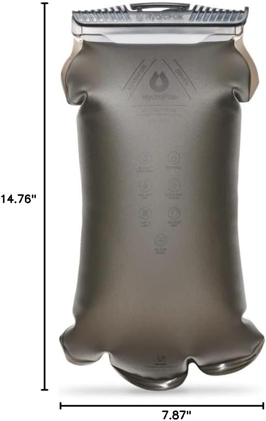 Hydrapak Force Ultra-Durable Water Bladder/Reservoir for Hydration Backpacks, 2L or 3L, Insulated Tube, Safe & Reliable