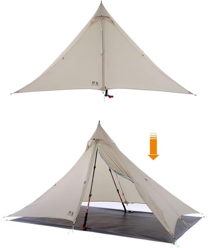 ASTA Gear Fengyin 2 Pyramid Tent,Portable Ultralight Tent Waterproof 1-2 Person for Outdoor,Camping,Hiking,Backpacking