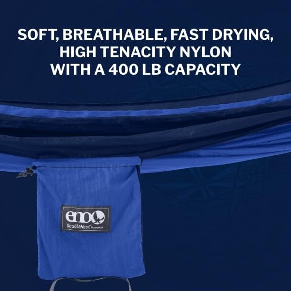 ENO, Eagles Nest Outfitters DoubleNest Lightweight Camping Hammock, 1 to 2 Person, Royal/Navy