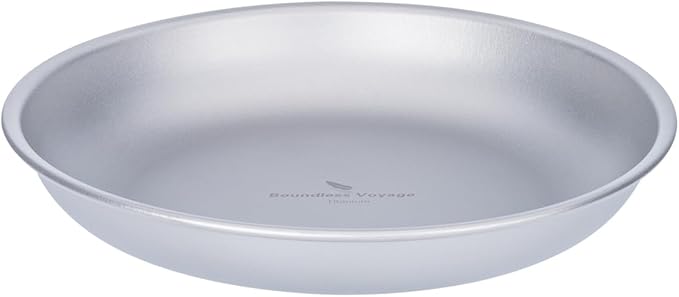 Boundless Voyage Titanium Camping Plate Dishes Saucer Lightweight Round Dinnerware Set Stackable Serving Plates Pasta Plates Travel Outdoor Home Kitchen Tableware Set Ti1117T