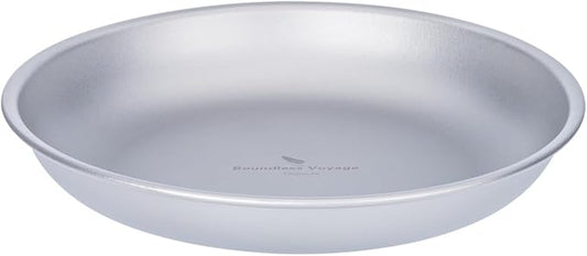 Boundless Voyage Titanium Camping Plate Dishes Saucer Lightweight Round Dinnerware Set Stackable Serving Plates Pasta Plates Travel Outdoor Home Kitchen Tableware Set Ti1117T