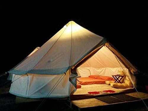 INTSUPERMAI Bell Tent 16.4ft (5m) Canvas Tent 4-Season Yurt Tents Oxford Canvas Bell Yurt Tents for Family Glamping Outdoor Hunting