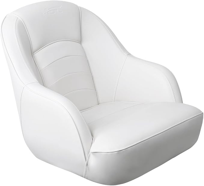 Bucket Pontoon Boat Seat (White/White)