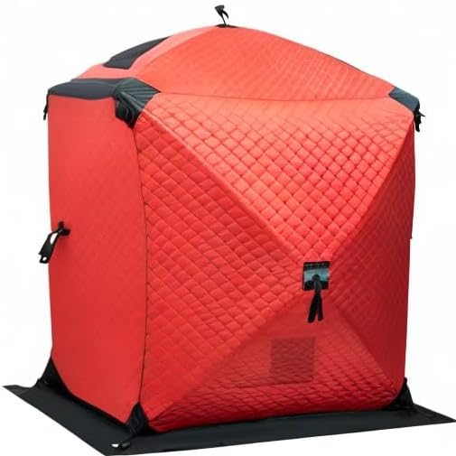 Portable 2 Person Ice Fishing Tent Insulated,Pop-up Hub-Style Ice Fishing Shelter w/Ice Nails, Thermal Ice Fishing Shanty Ice Fishing Gear for Ice Fishing
