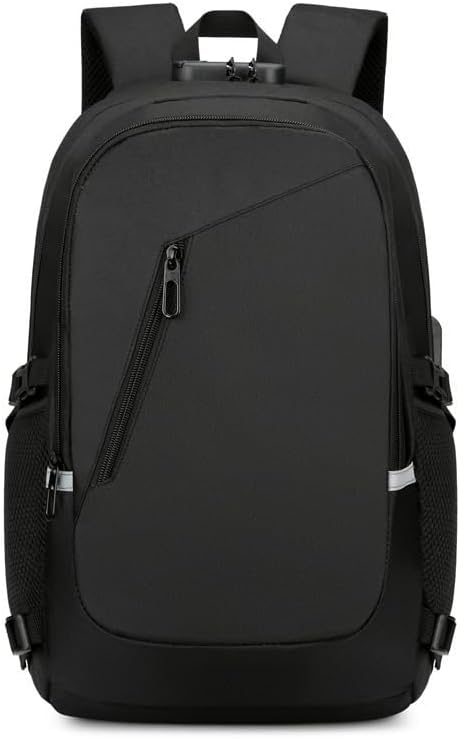 New casual backpacks with large-capacity travel anti-theft locks for both men and women (black)