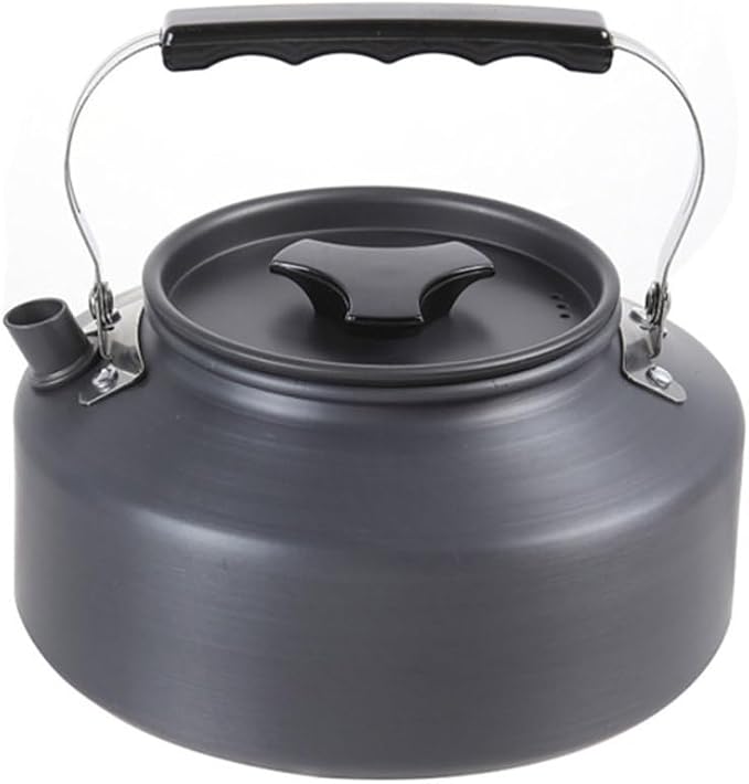 MiOYOOW Camping Kettle, 1.1L Aluminum Stovetop Tea Kettle with Anti-Scald Handle, Portable Coffee Pot for Outdoor Hiking Camping Picnic Traveling