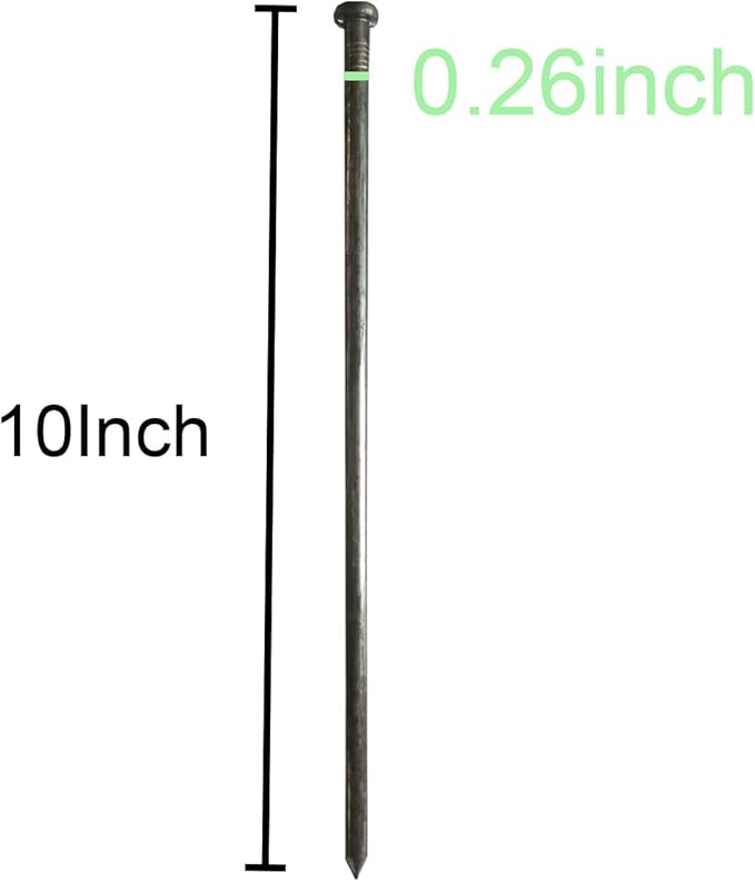 Metal Landscape Stakes,10Inch 100Pcs Landscape Edging Anchoring Spikes for Tent Spikes,Paver Edging,Artificial Turf Stakes,Tent and More (100, Black)