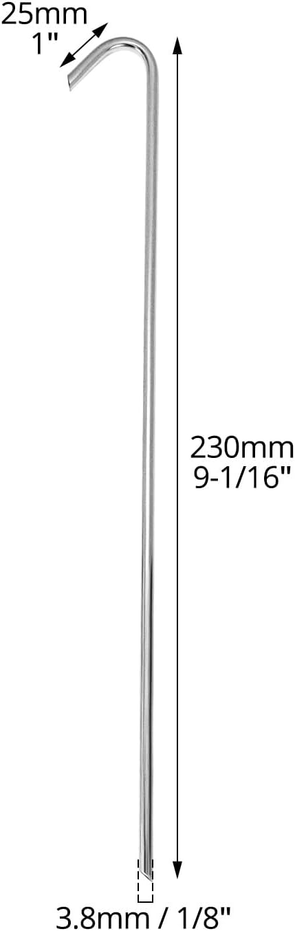 QWORK 120 Pack 9-Inch Galvanized Steel Tent Stakes, Garden Edging Fence Hooks for Outdoor Decorations