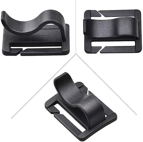 4Pcs Black Water Bladder Tube Clips for Hydration Pack, Universal Hydration Pack Water Bladder Bag Beverage Tube Clip Outdoor Backpack Water Bladder Hose Hose Clip, Sports Water Bottle Accessories