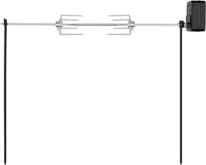 only fire Spit Rotisserie for Outdoor Campfire Grilling, Over Fire Camp Grill with 35×5/16" Square Spit Rod