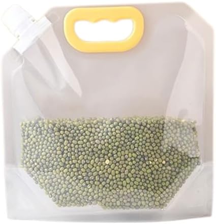 【15 Pack】 Food Stora Bags Grain Moisture-Proof Sealed Bags Stand Up Packaging Pouches Lar Reusable Sealed Bag with Handle and Cap BPA Free,16.7"x14"