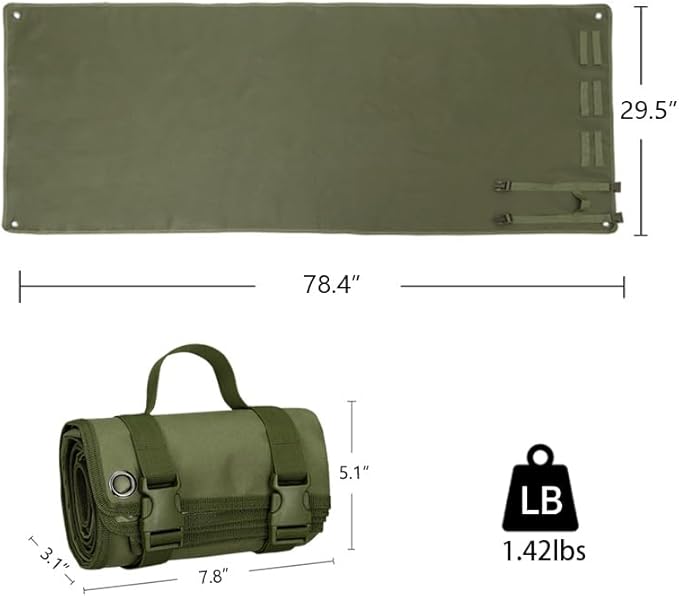 Outdoor Camping Tactical Training Shooting Mat Anti Slip Pad, Waterproof and Moisture-Proof Folding Mat Picnic Blanket Portable with Carry Strap