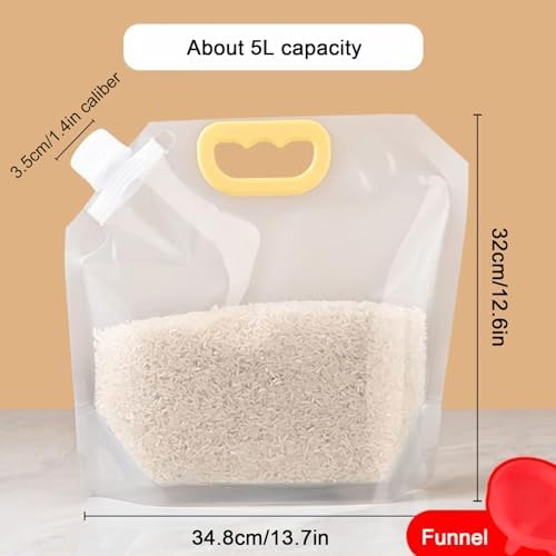 【15 Pack】 Food Stora Bags Grain Moisture-Proof Sealed Bags Stand Up Packaging Pouches Lar Reusable Sealed Bag with Handle and Cap BPA Free,16.7"x14"