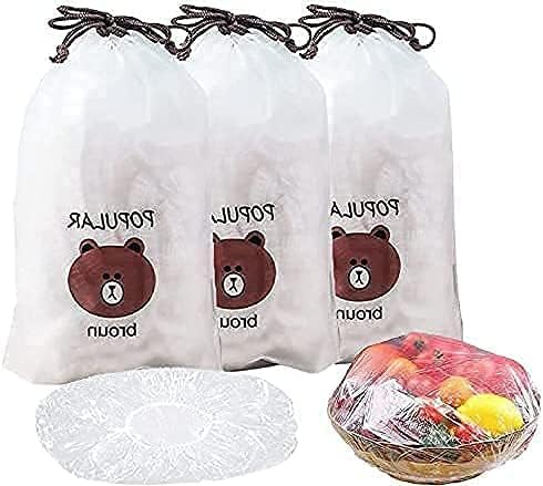 Fresh Keeping Bags, Plastic Sealing Bags Food Cover, Universal Kitchen Wrap Seal Fresh Keeping Caps Fresh Keeping Bags Covers,Plastic Stretchable Food Covers for Leftover And Meal Prep (300PCS)