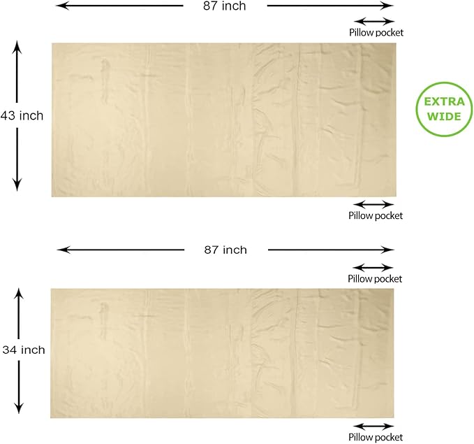 BROWINT Silk Sleeping Bag Liner, Silk Sleep Sack, Extra Wide 87"x43", Lightweight Travel Sheet for Hotels, More Colors for Option, Reinforced Gussets