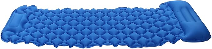 Sleeping Pad for Camping, Camping Sleeping Pad, Ultralight Inflatable Sleeping Mat with Built in Foot Pump & Pillow, Upgraded Compact Camping Air Mattress for Camping, Backpacking (Dark Blue)