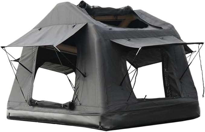 Foldable 2-3 People Amphibious Inflatable Car Roof Top Tent for Camping Outdoor Glamping Camping Tent for SUV,Truck and Universal Auto Self-Driving Touring Without Ladder