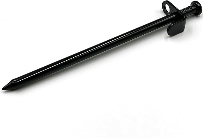 Cheardia 20 Pack Tent Stakes Heavy Duty, 7.8 Inch Outdoor Camping Pegs Stakes Black Metal Ground Stakes Spikes for Tent Tarp Canopy Unbreakable and Inflexible