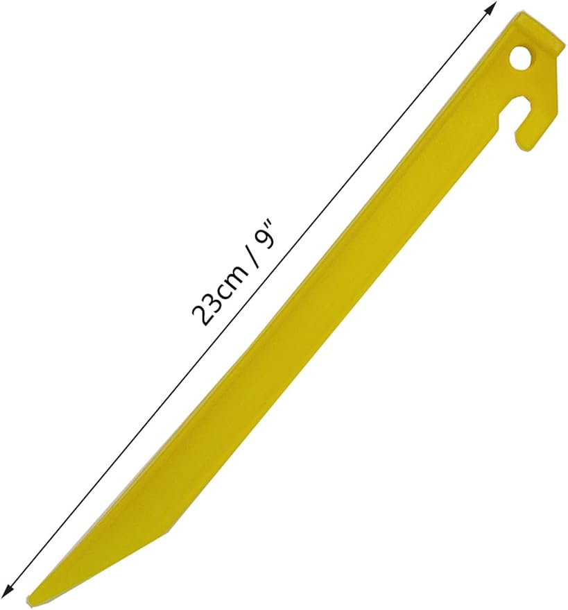48 Pcs 9 Inch (225mm) Tent Pegs Plastic Spike Hook Awning Camping Caravan Visual Marker