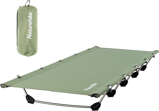 Naturehike Camping Cot, Ultralight Folding Backpacking Cot, 60-Second Easy Set-Up, Supports 330lbs, Portable Camping Bed for Adults Hiking Travel Home