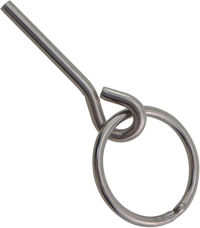 6PCS Stainless Steel Tent Pole Pin Rings Silver Metal Single Pin Ring Plug Accessories for Outdoor Camping Hiking Fishing Picnics Hiking