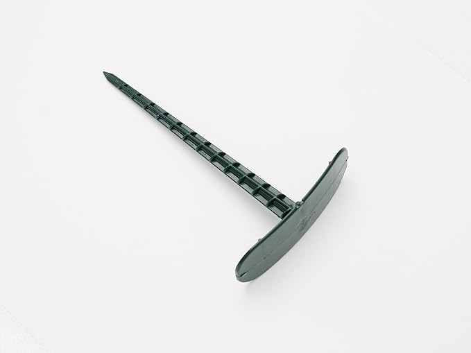 Set of 50 Ground Nails 5.5" (14 cm) - for Securing Tarpaulins - Mulch Tent Pegs - Dark Green